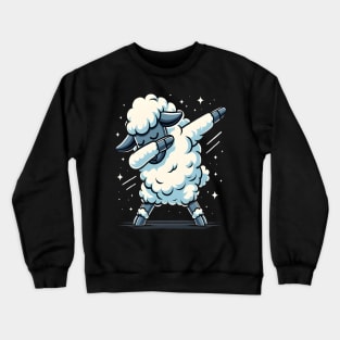 funny dabbing sheep glasses dab dance Crewneck Sweatshirt